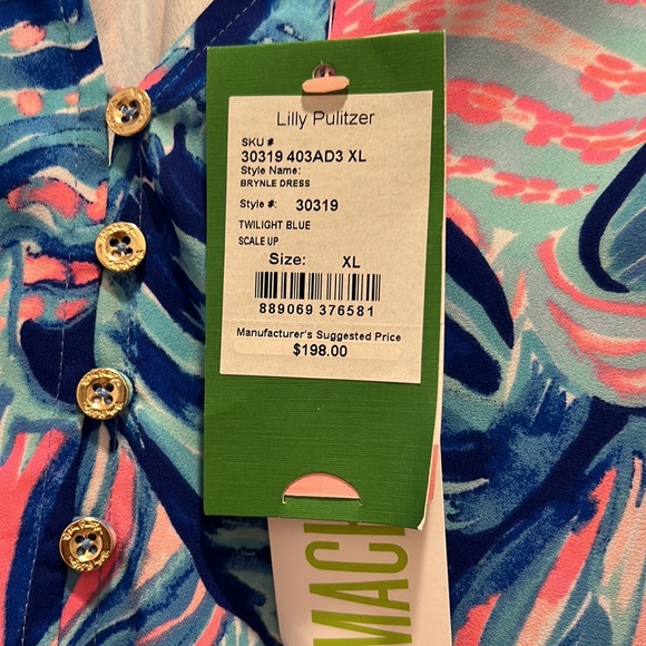 Lilly Pulitzer Brynle Dress in twilight Blue Scale Up size XL NWT - Picture 6 of 6
